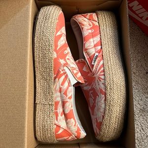 Vans Slip On Platform Coral Floral Linen